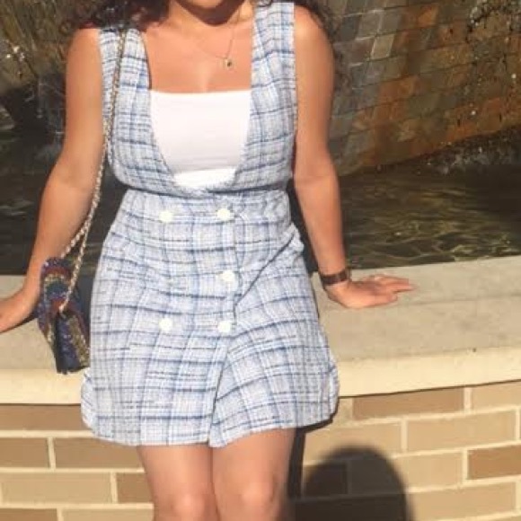 Zara Blue textured Dress - Picture 1 of 3